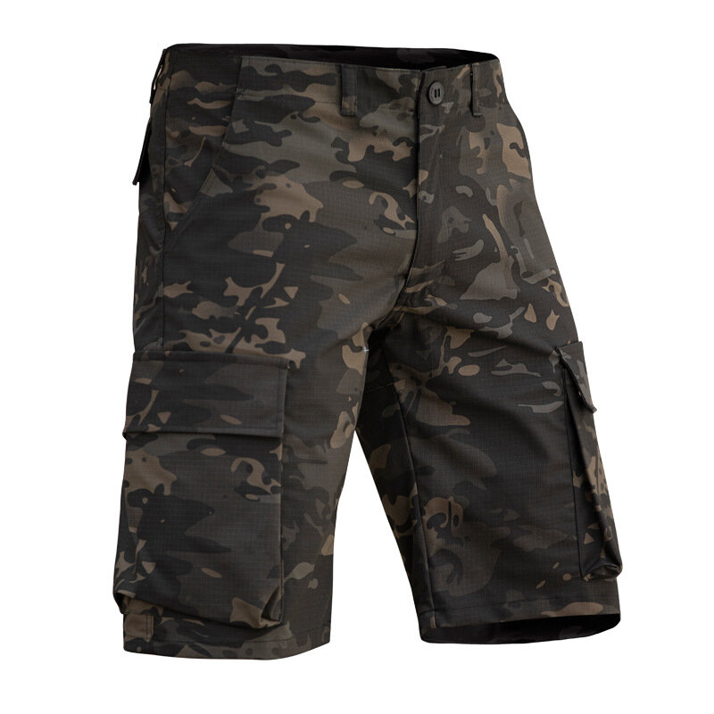 Masculino camuflagem tático shorts atualizado à prova dmulti água multi-bolso calças curtas ao ar livre caça pesca militar shorts de carga