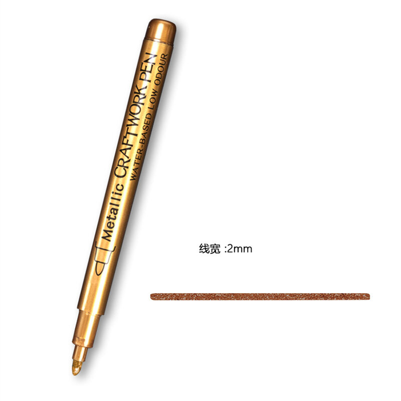 ปากกาปากกามาร์คเกอร์โลหะสำหรับงานฝีมือกราฟฟิตีสีทองสีเงินแม่พิมพ์เรซินอีพอกซี่ DIY กันน้ำได้