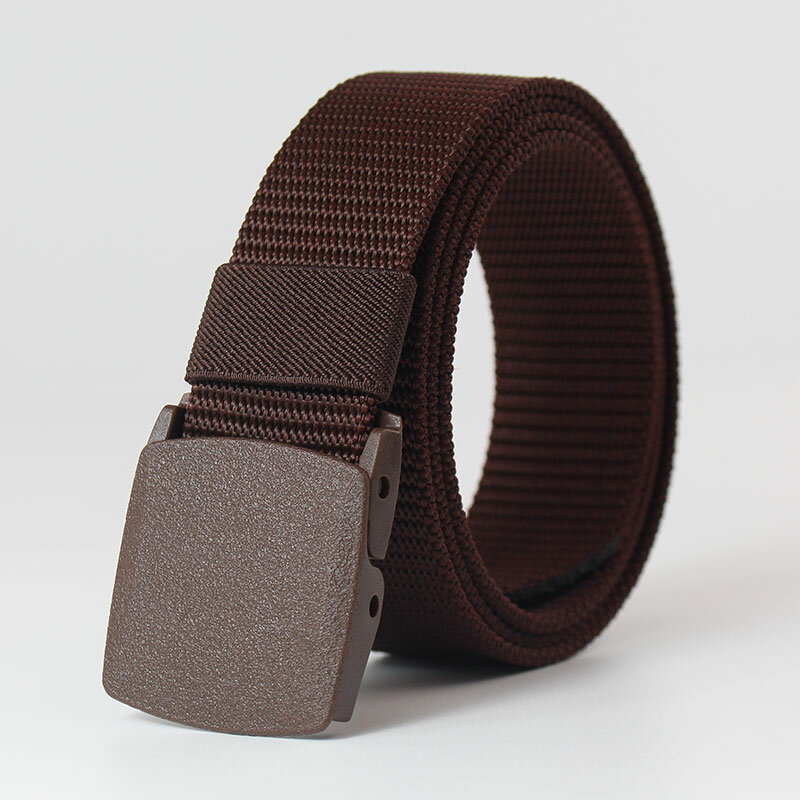 Cinturón clásico militar de nailon para hombre y mujer, cinturón ajustable de viaje al aire libre, táctico, con hebilla de plástico para pantalones