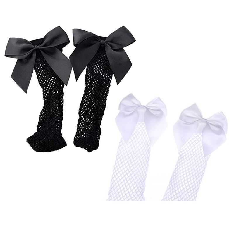 Популярные маленькие сетчатые носки с кавайной сеткой и бантом, эластичные сетчатые короткие носки для маленьких девочек с и