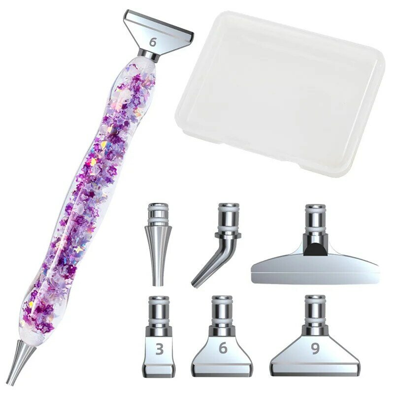 DM3007 DIY точечная ручка с наконечниками, ручка для алмазной живописи 5D, инструменты для дизайна ногтей, светящиеся в темноте алмазные аксессуары, ручка