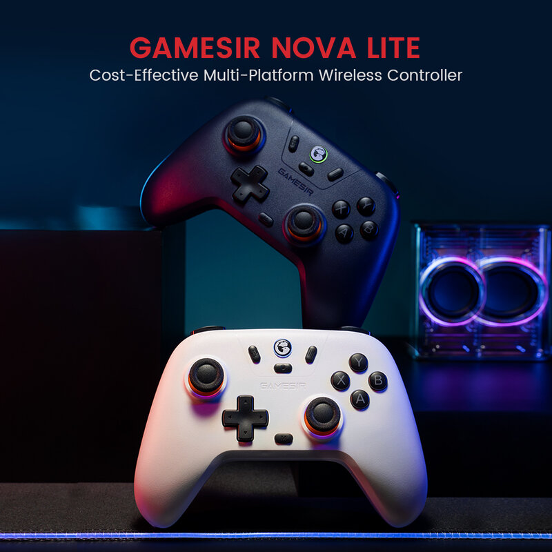 Pengontrol Gamepad nirkabel GameSir Nova Lite, kontroler Gamepad nirkabel dengan Bluetooth, Dongle, berkabel untuk Switch, Android, IOS, PC & game Steam