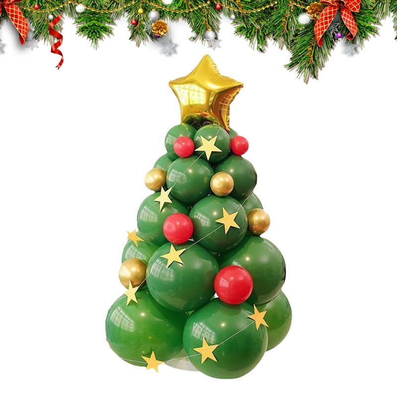 Kit de globos inflables de pie para Navidad, juego de herramientas de globos de látex verde, suministros para fiestas navideñas
