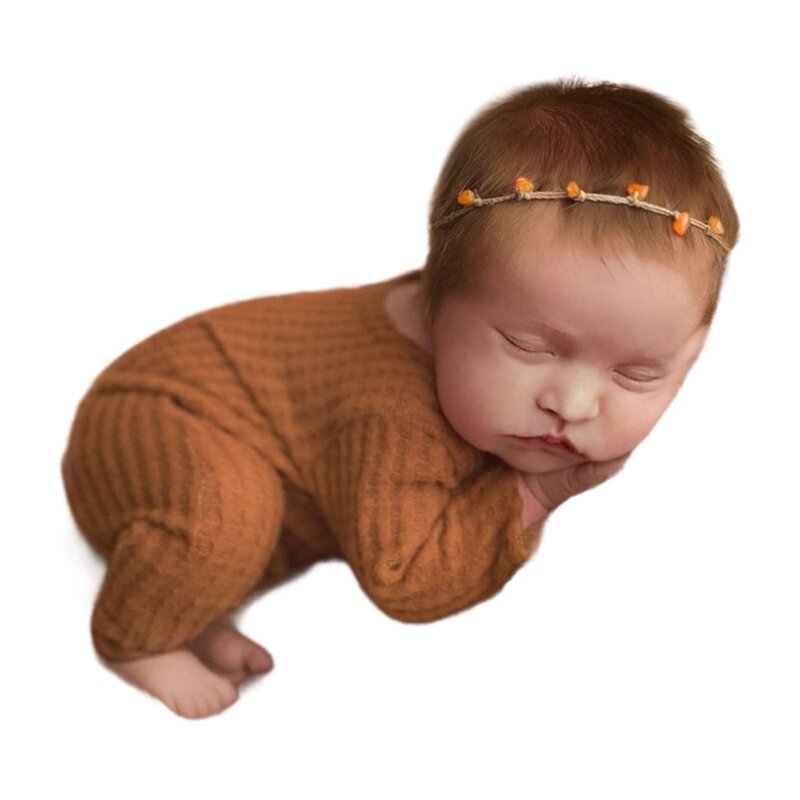 Вязаный комбинезон для фотосъемки новорожденных, двусторонняя одежда, реквизит для фотосессии, наряд для детской фотосессии