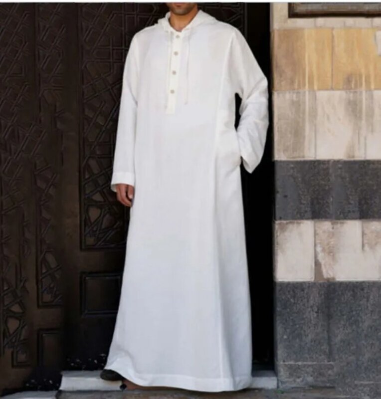 Moslim Islamitische Kleding Mannen Jubba Thobe Jurk Abaya Lange Gewaad Saudi Gestreepte Abaya Marokkaanse Kaftan Islam Dubai Arab Dressing