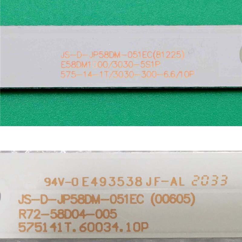 แถบไฟแบคไลท์ LED สำหรับระบบ TD แถบ K58DLJ10US JS-D-JP58DM-051EC(00605) ชุด575141T.60034.10P R72-58D04-005สำหรับโพลารอยด์
