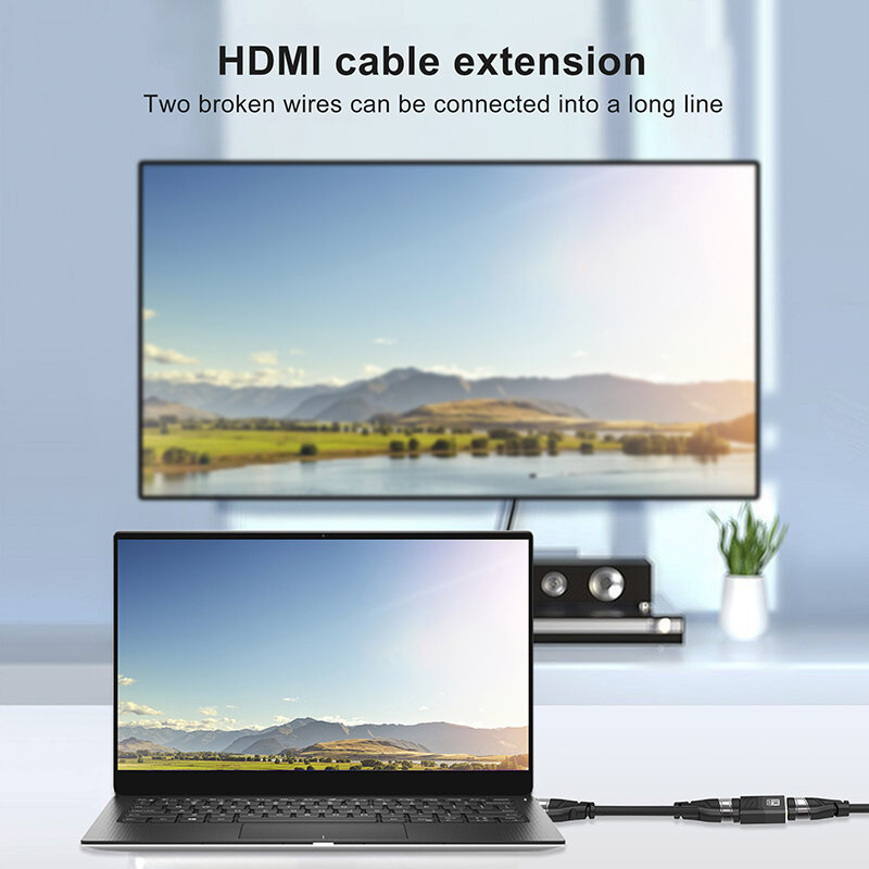 8K HDMI 2.1 Extender 8K 60Hz 4K 120Hz Female to Female Connector HDMI  Cable Extension Converter HDMI-Compatible Adapter Coupler