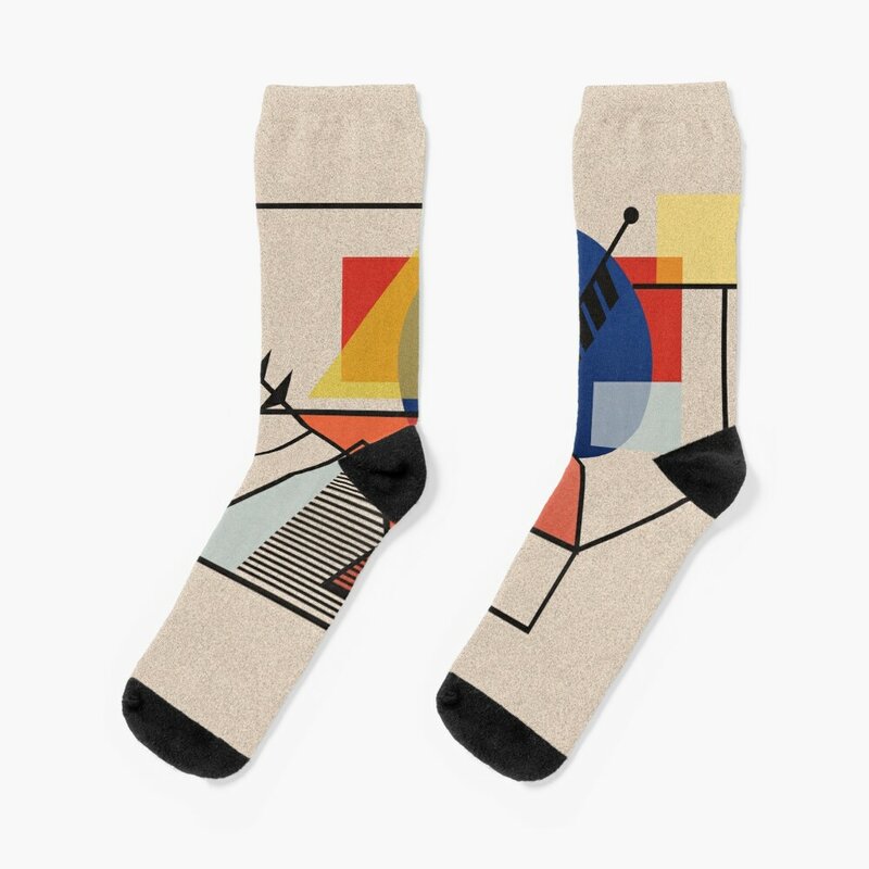 Calcetines abstractos modernos de Midcentury para hombre y mujer, zapatillas de ciclismo a la moda