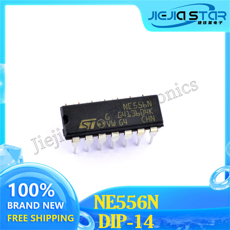 Bipolar Dual Timer IC Chip, NE556N, NE556 plugue direto, DIP-14, uso geral, 100% novo, eletrônica original, em estoque