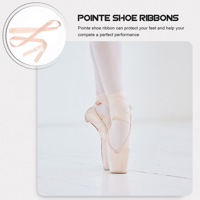2 Pcs Shoe Ribbon for Ballet Girl Stretchy Shoelaces Shoes Strap Satin Pointe Parts Women's Flat
