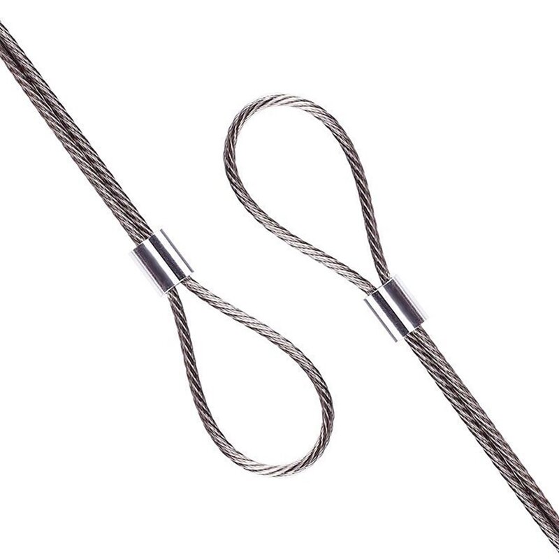 Alumínio Crimping Loop Sleeve, Duplo Barril Virola para Fish Wire Rope e Linha de Cabo, Kit de Sortimento Final, 500Pcs