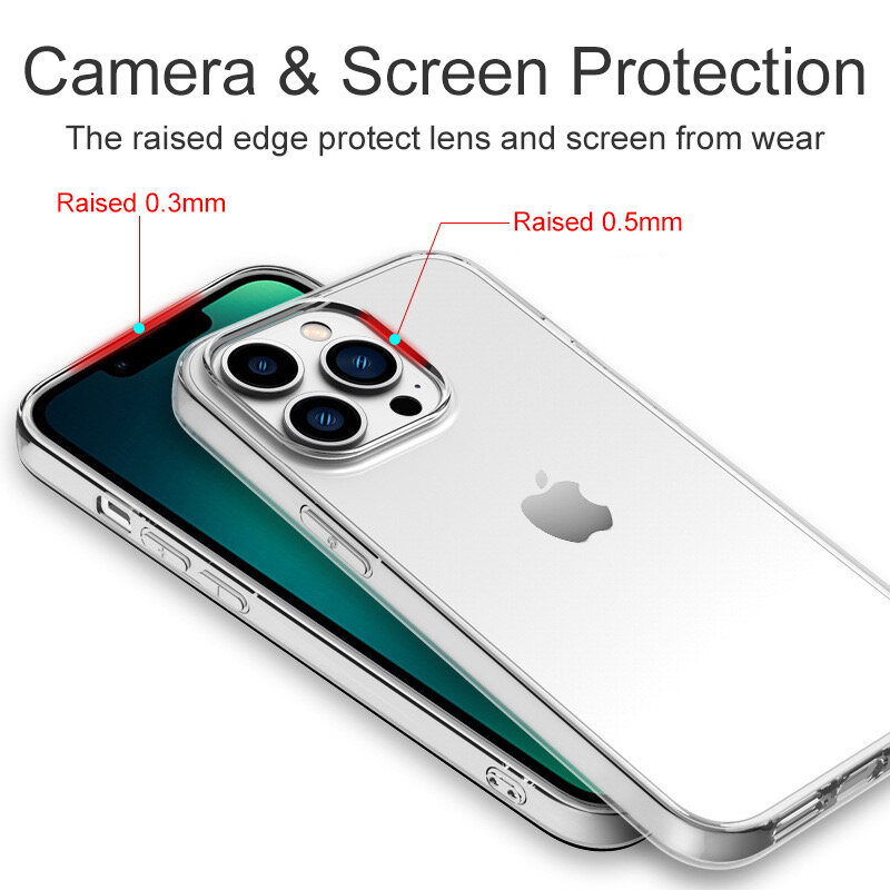 Custodia in Silicone trasparente Ultra sottile per iPhone 15 14 13 12 11 Pro Xs Max Mini XR X 7 8 6 s Plus 6 SE 2020 2022 2016 5 5S Cover posteriore