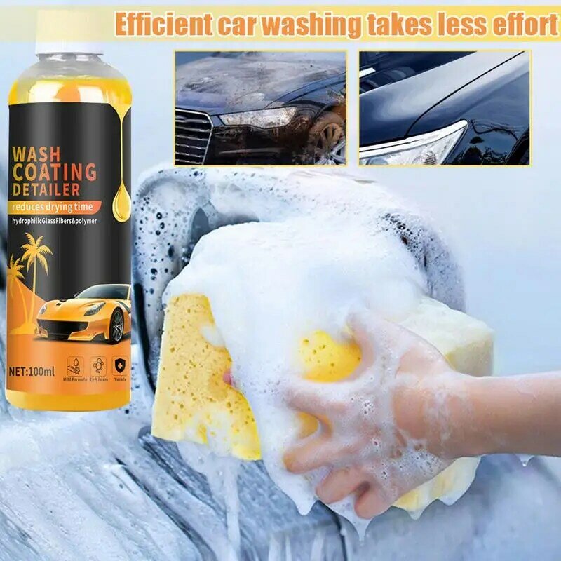 車のウォッシュワックス液体コーティング、速乾性多目的スクラッチフリー洗浄、迅速で簡単なディテール