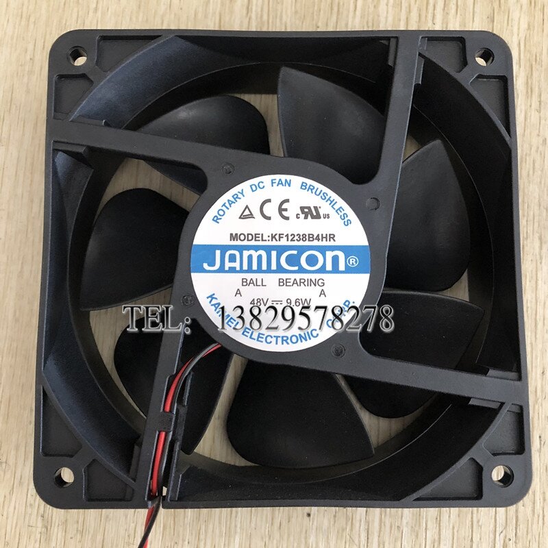 JAMICON KF1238B4HR DC 48V 9.6W 120x120x38mm 2-Wire Server Cooling Fan