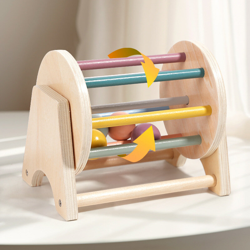 Baby Montessori tamburo rotante in legno per la prima educazione infantile per bambini da 1 a 3-Year-0ld ragazzi ragazze bambini regalo di natale per lo sviluppo