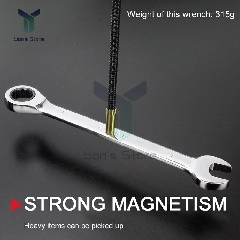 55cm Flexible Magnetic Pickup Tool Extending Rod Stick Rope Magnet Bendable Metal Grabber Hand Tool Spring Magnet Suction Bar
