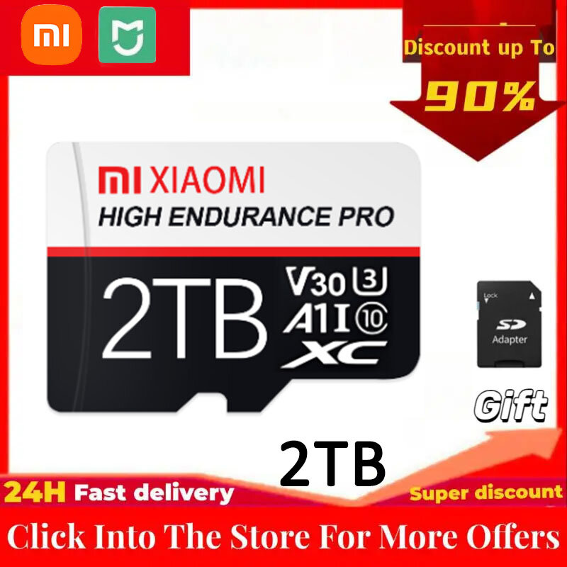 MIJIA Xiaomi Memory Card Micro TF SD Card 1TB Micro TF U1 V10 A2 2TB 100MB/S Reading Speed Class 10 512GB Flash Cards SD