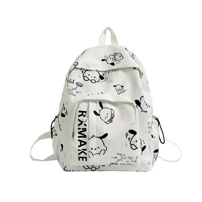 Новый рюкзак Sanrio Pacha с принтом собаки и граффити, женский модный школьный портфель, повседневный рюкзак