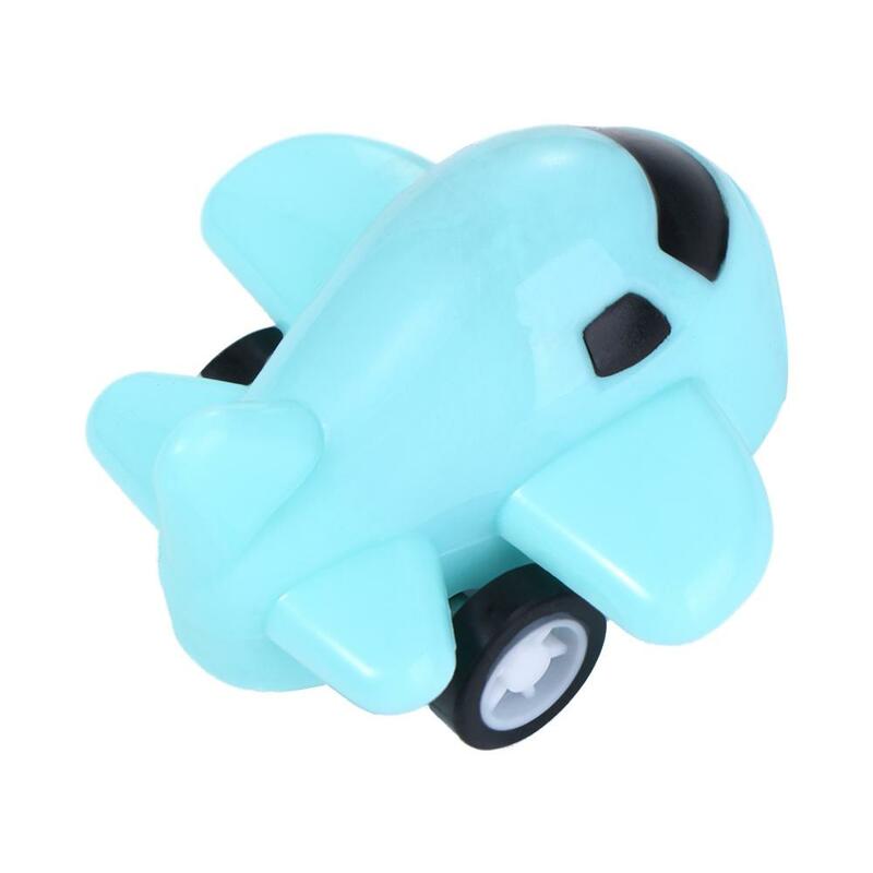 Mainan pesawat bayi Macaron, mainan Model pesawat terbang tarik mundur warna acak, mainan plastik Mini versi Q