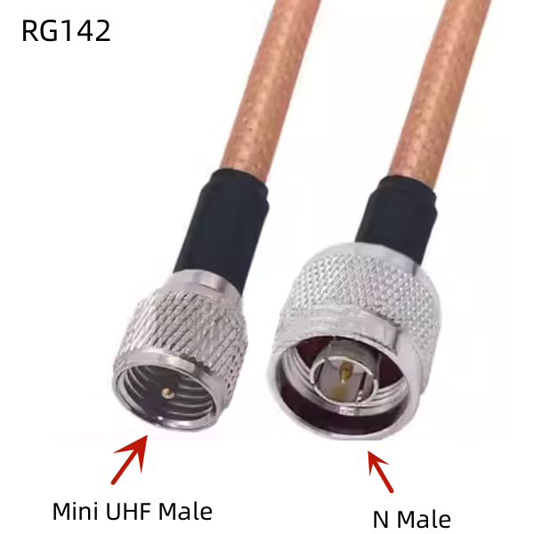 RG142 kabel Mini UHF Male ke N Male plug konektor lurus RF Jumper kabel pigtail 50 Ohm