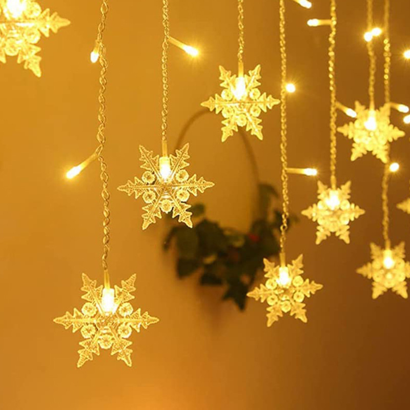 Lumières colorées de vacances de rideau de LED, bandes de glace de démontrent de neige d'intérieur, lumières décoratives, Noël