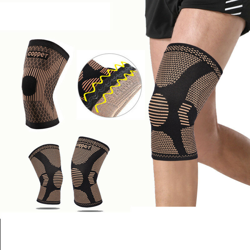 Anti Slip Knee Pads para esportes ao ar livre, evitando lesões no joelho Manga, Patelar estável, absorção de choque, descompressão, 2pcs