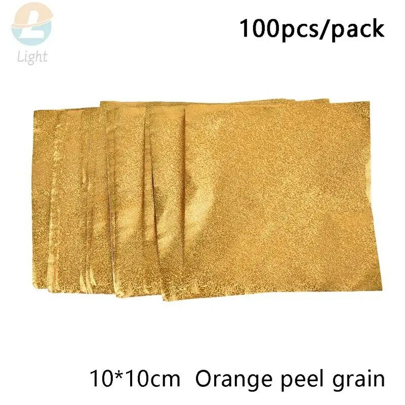 100Pcs/Pack Golden Aluminum Foil Candy Chocolate Cookie Wrapping Tin Paper Party