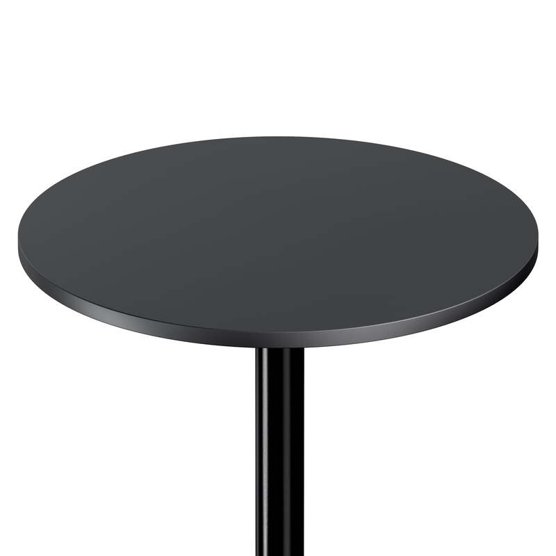 Mdfウッドトップ付きラウンドパブテーブル、ビストロキッチン用バーテーブル、トールダイニングカクテルテーブル、ブラック