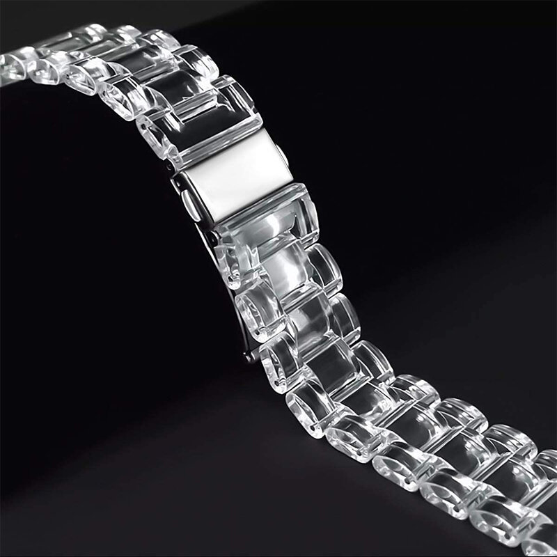 Bracelet transparent pour Samsung Galaxy watch 6/5/pro/4/classic/Active 2 20mm/22mm Glacier exhausbracelet huawei gt2-2e-3-pro-4 band