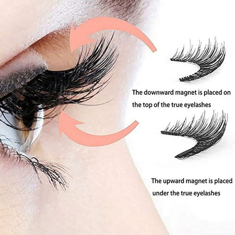 Magnetic Eyelashes 3D Mink Lash Short False Lashes Lasting Handmade Eyelash Reusable Tweezers Set Makeup Tools