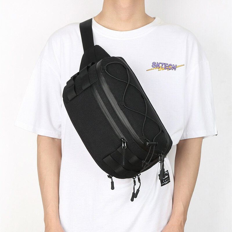 Ozuko-男性用盗難防止ショルダーバッグ,USB充電付きチェストバッグ,防水メッセンジャースタイル