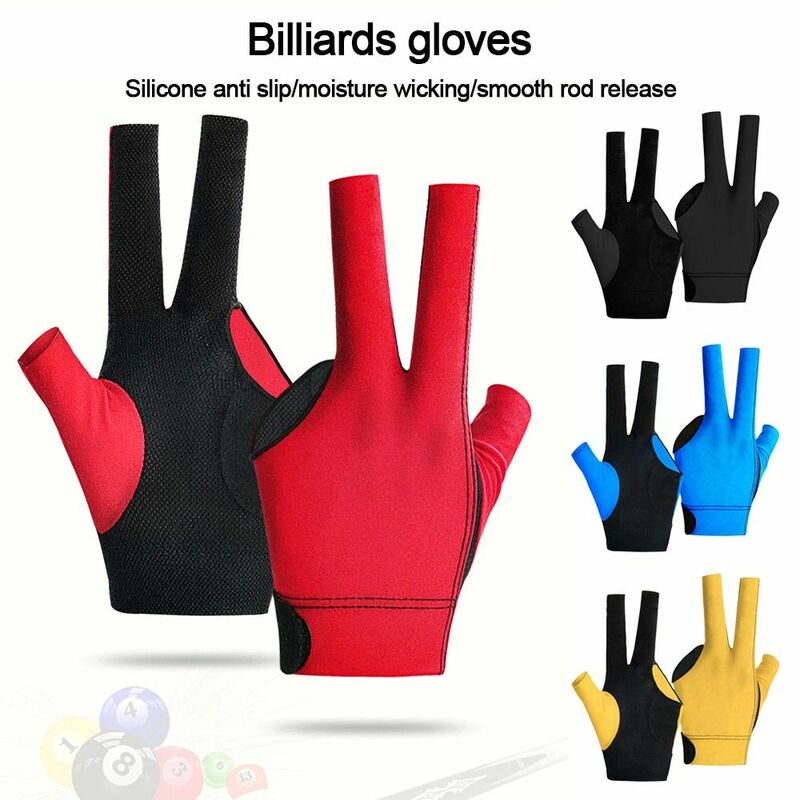 Anti Skid Snooker Glove Durable Three Fingers Spandex Training Glove Breathable Elastic Billiard Glove Fitness Accessories