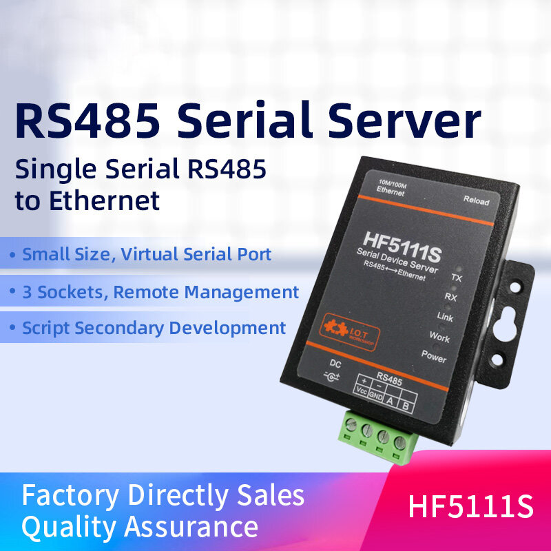 HF5111S serwer szeregowy serwer portu szeregowego przemysłowe RS485 do Ethernet 3 gniazda Romote Management D2D/MQTT/Modbus