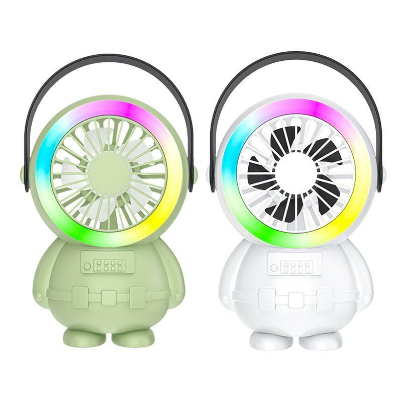 Elétrica USB Astronaut Fan, Recarregável, Pessoal, Mini Handheld Fan, Portátil, Silencioso Fan Desk