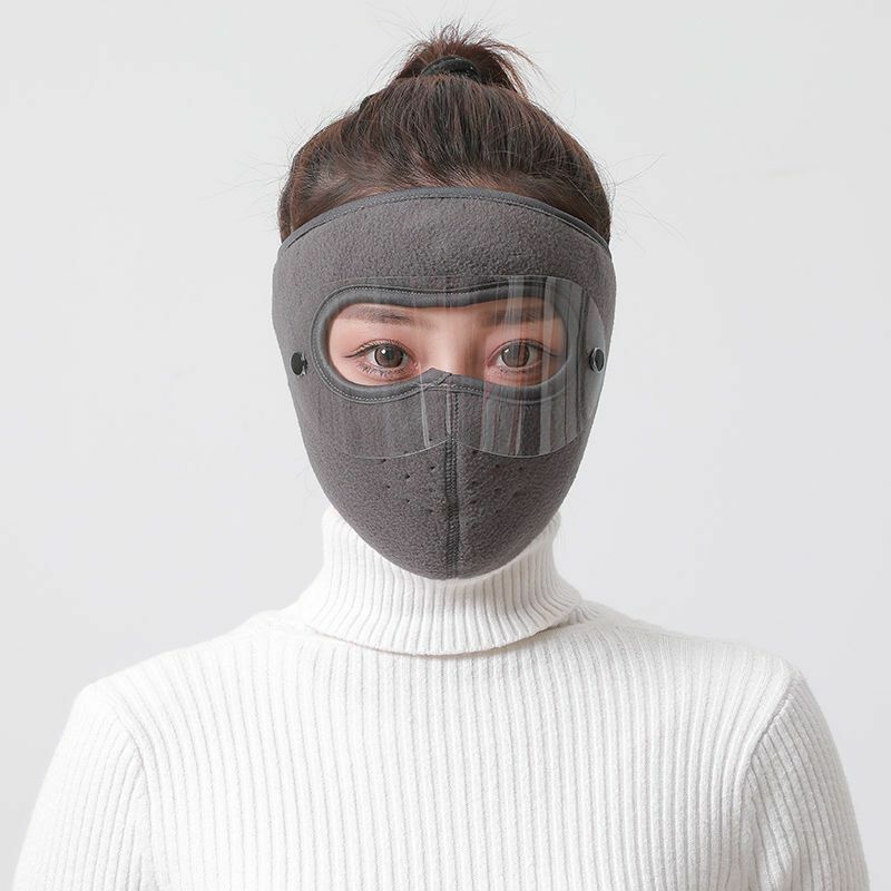Masque Facial Complet Transparent, Visible, Coupe-Vent, pour Femme et Homme, Chaud, Respirant, Épais, Anti-poussière, pour Cyclisme en Plein Air, Hiver