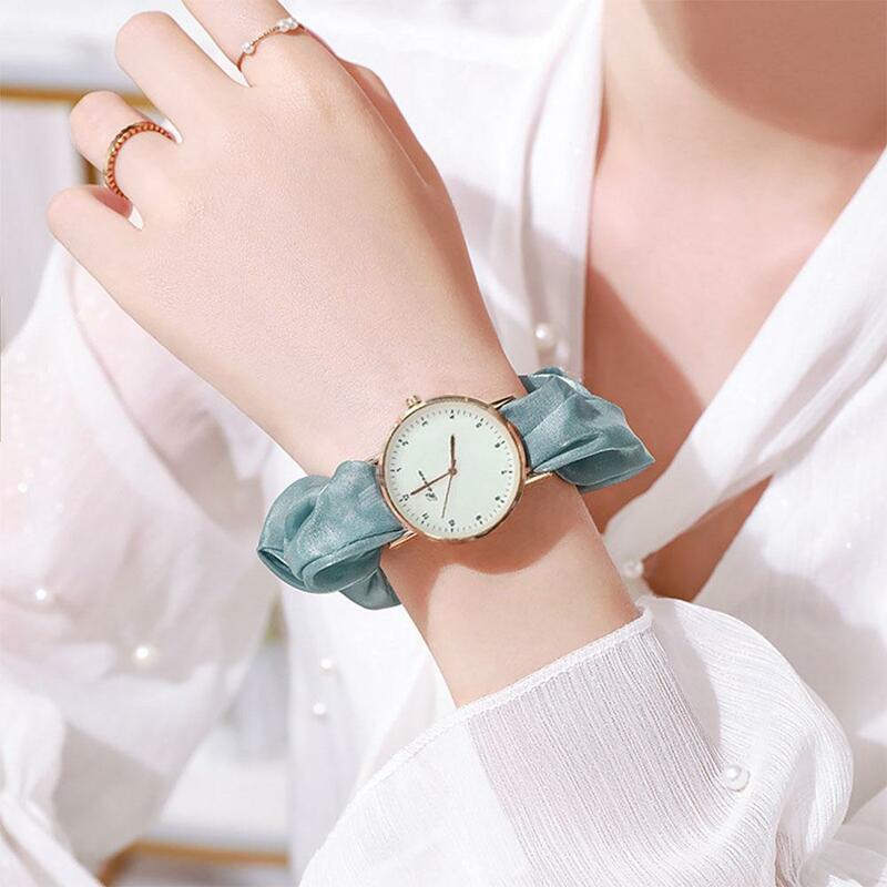 Reloj de pulsera Digital con cinta para mujer, banda de bufanda creativa, reloj informal para fiesta, reloj de pulsera para niña con personalidad