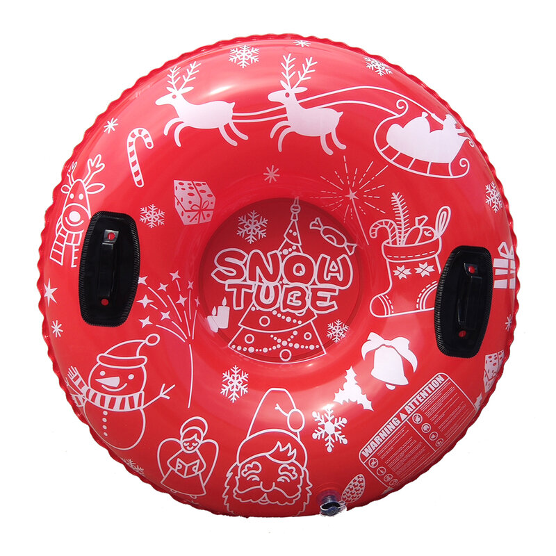 Inflatable Snow Tube Ski Ring PVC Sledding Tube Foldable Thicken Snow Tubing Cold-resistant Winter Snow Tube with Handle