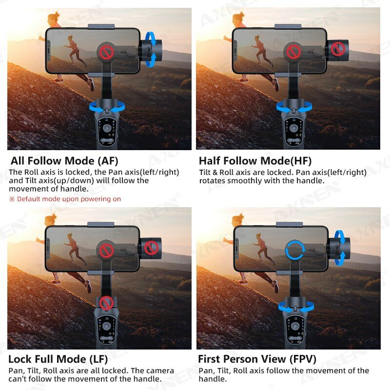 F10 3-Achsen-Handheld Gimbal Smartphone Stabilisator Handy Selfie Stick für Android iPhone Telefon Vlog Anti-Shake-Video aufnahme