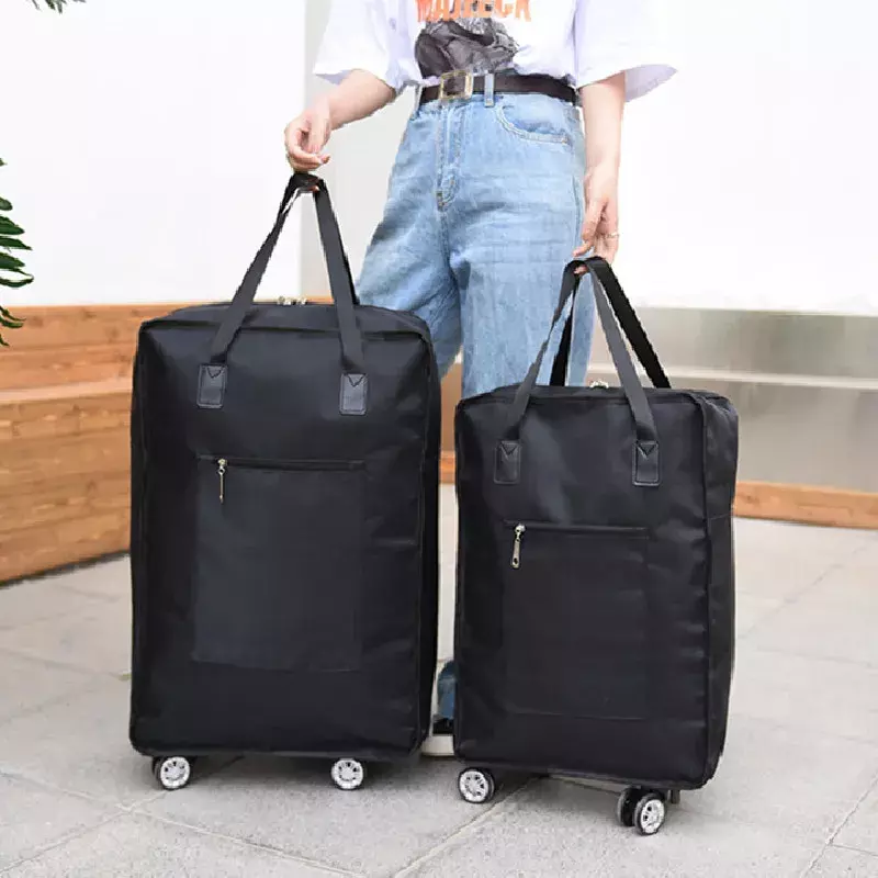 Portable Travel Suitcase Air Bag Unisex Expandable Folding Luggage Bags with Wheels Travel Rolling Oxford Suitcase Bags