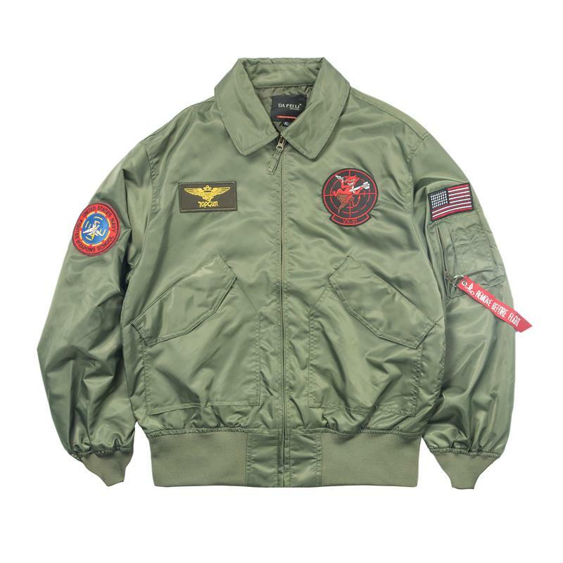TOP GUN CWU-36P Spring Patched Military Style Bomber Pilot Flight cappotto sottile giacca a vento