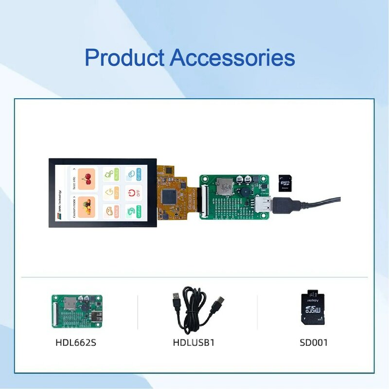 Painel Dwin Smart Display Capacitivo, LCM Executando Sistema DGUS II, Módulo TFT LCD, 800x480 HMI Touch Screen, Estrutura COF, 4,3"