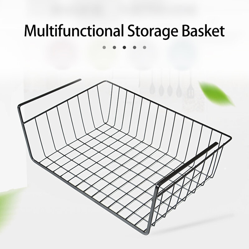 1/2/3PCS Multipurpose Iron Mesh Shelf Basket Cupboard Cabinet  Organizer Rack Holders Hanging Under Shelf Storage Basket Rack