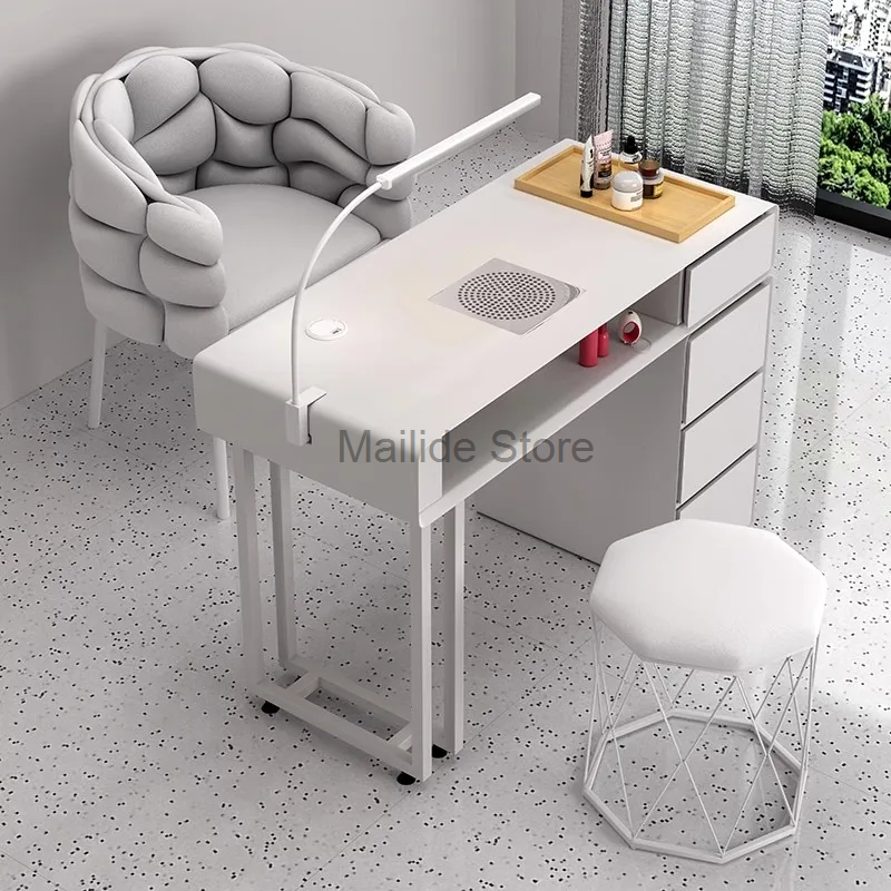 ลิ้นชักโต๊ะเล็บทำเล็บมือแบบมืออาชีพตั้งโต๊ะหรูหราโต๊ะเล็บไม้ห้องนั่งเล่นไม้เมซ่าทำเล็บ MR50NT เฟอร์นิเจอร์