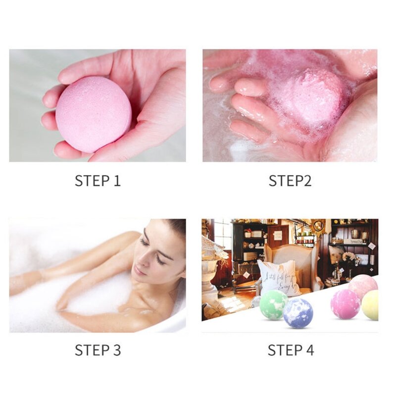 Bombas baño pequeñas burbujas, 5 uds., 20g, alivio del estrés corporal, exfoliante, hidratante, aromaterapia, SPA, bola