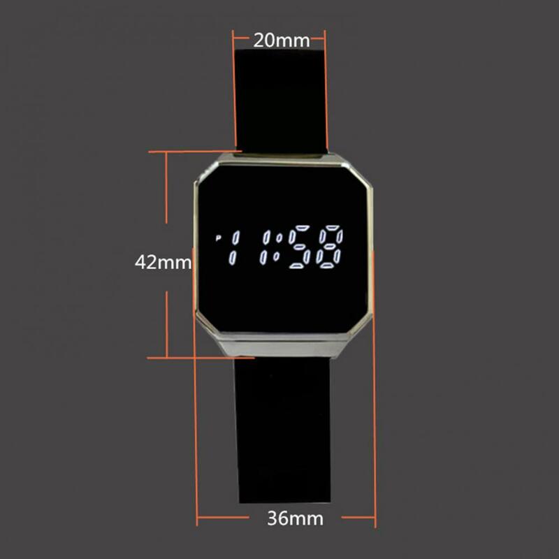 Электронные часы для мужчин и женщин, цифровые светодиодные наручные часы с большим квадратным сенсорным управлением и цифровым дисплеем для фитнеса