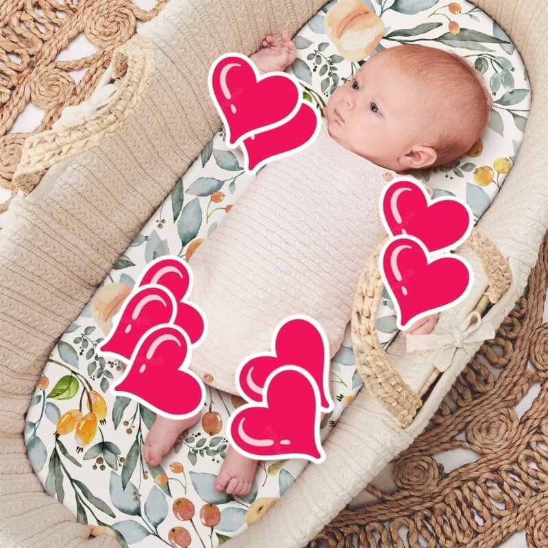 Baby-Spannbetttuch für Stubenwagen, Wickelunterlage für Neugeborene, bedruckt, weich, atmungsaktiv