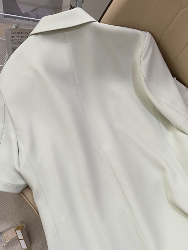 UNXX-Blazer de manga corta para mujer, chaqueta ultrafina de diseñador de alta gama, a la moda, talla grande, para verano