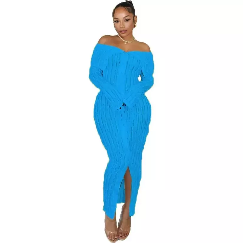 African Dresses for Women Spring African Long Sleeve Elegant Slash Neck Party Evening Long Maxi Bodycon Dress Africa Clothing