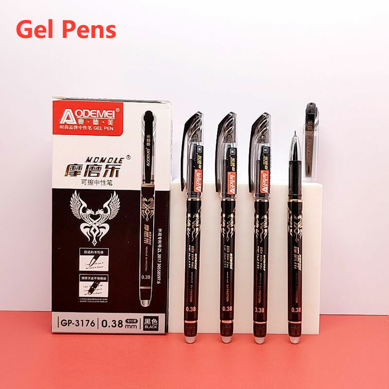 10 Pcs/Set Drawing Gel Pen Erasable Refills Rod 0.5mm Ink Washable Handle Ballpoint Pens kawaii Stationery for School Office Pen