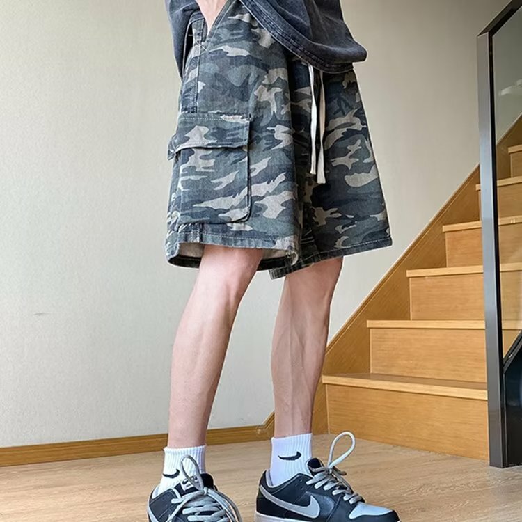 Шорты-карго мужские с несколькими карманами, дышащие шорты-карго, винтажная уличная одежда, большой размер, PopY2K, в Корейском стиле, свободные, 2024